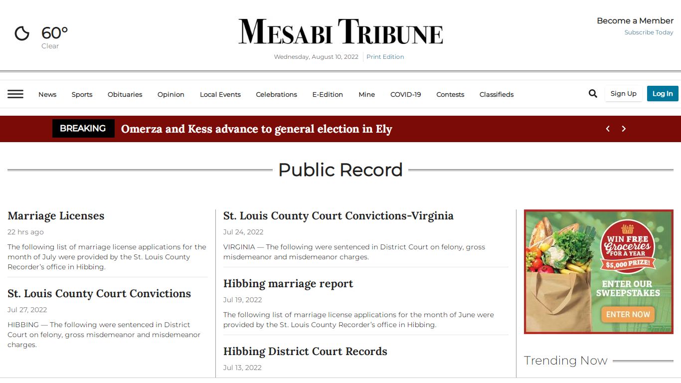 Public Record - mesabitribune.com | Mesabi Tribune | News ...