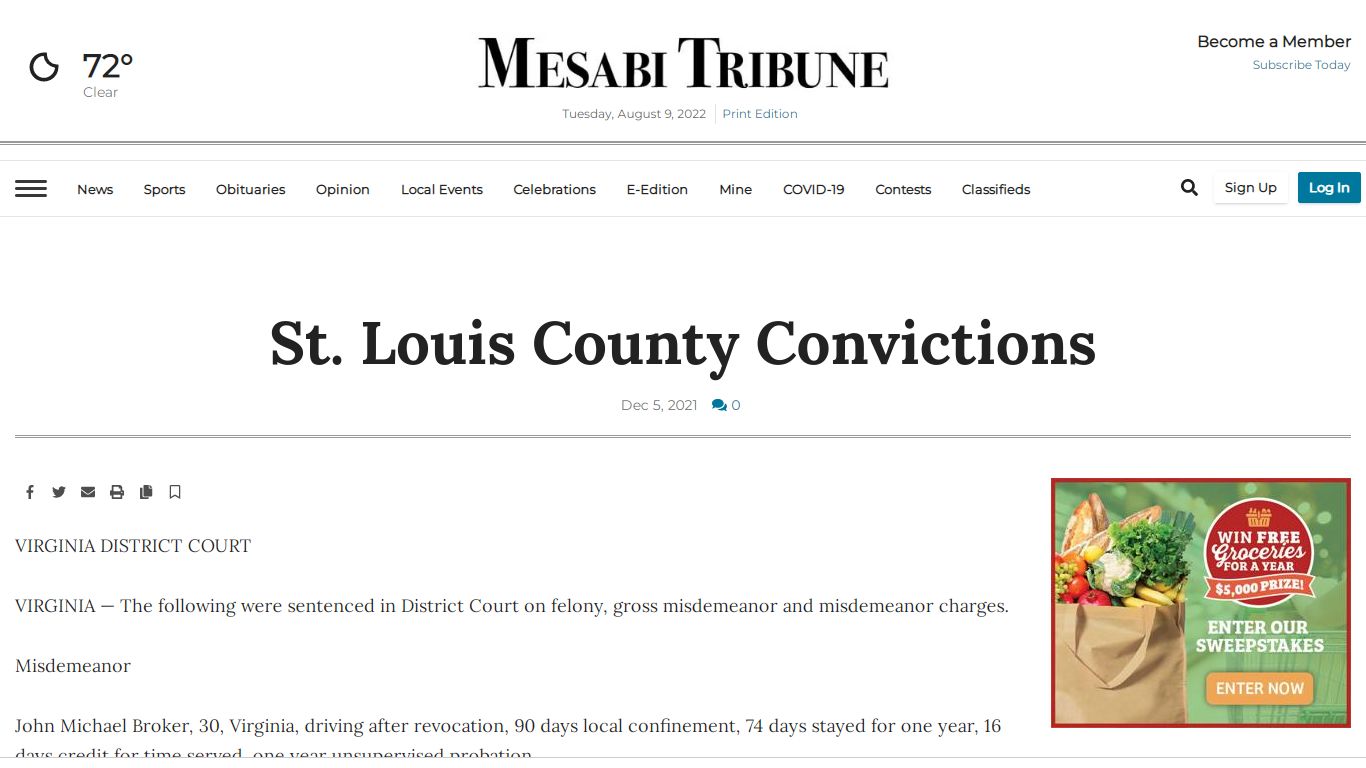 St. Louis County Convictions | Court Convictions ...